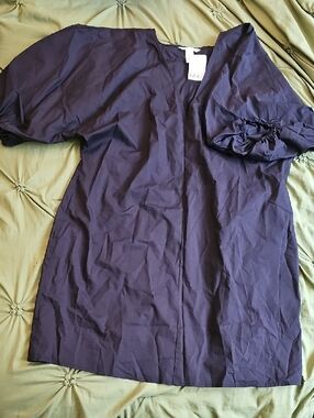 H&M Black Puff-Sleeve Tunic Top